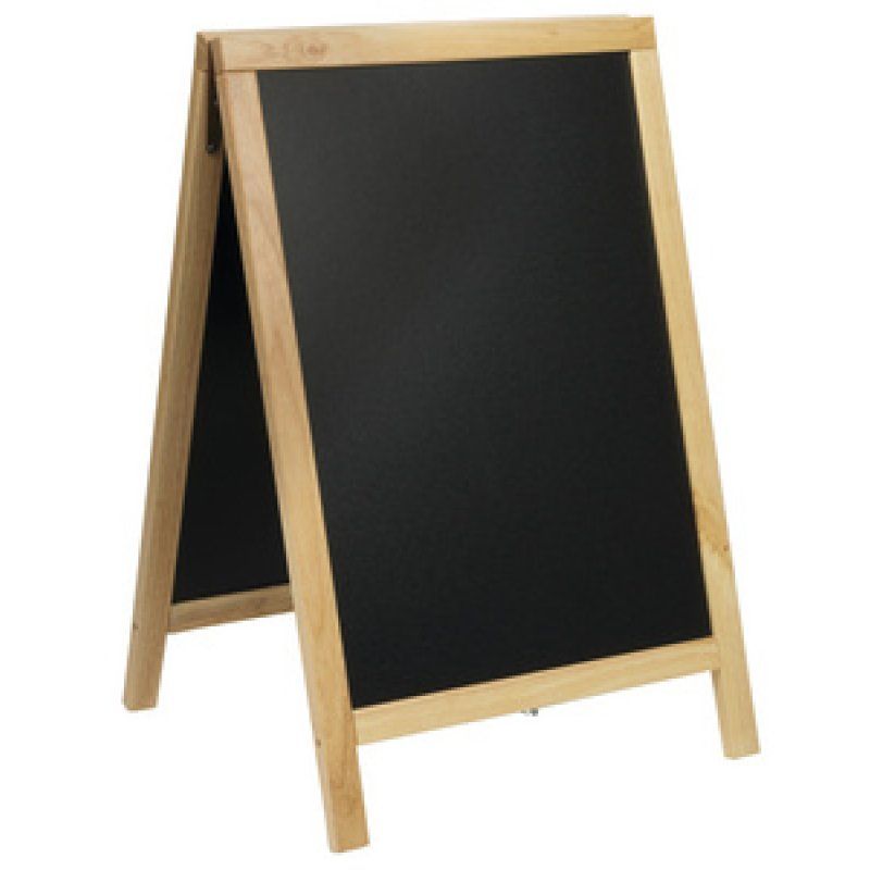 Securit Panneau trottoir DELUXE, avec tableau noir, hêtre