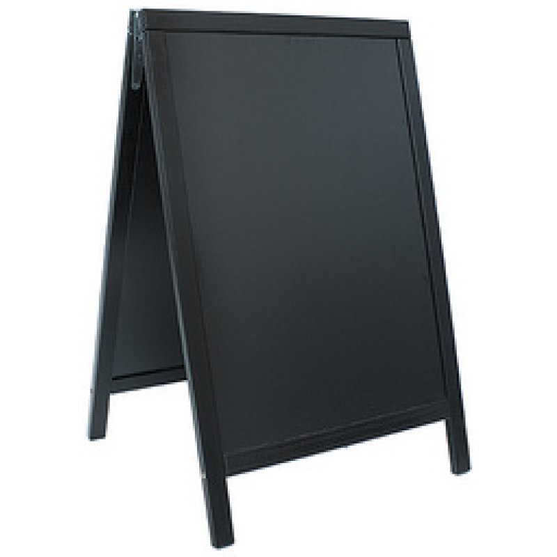 Securit Panneau trottoir WOODY, avec tableau noir, noir