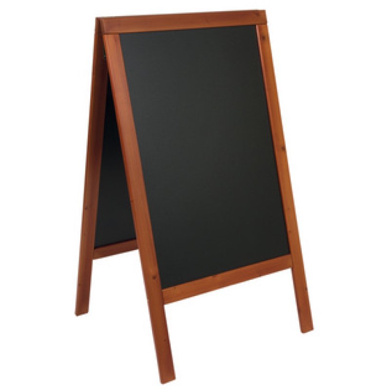 Securit Panneau trottoir WOODY, avec tableau noir, noir