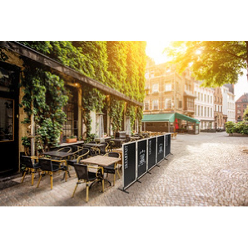 Securit Cloison MULTI BOARD, avec tableau noir, noir