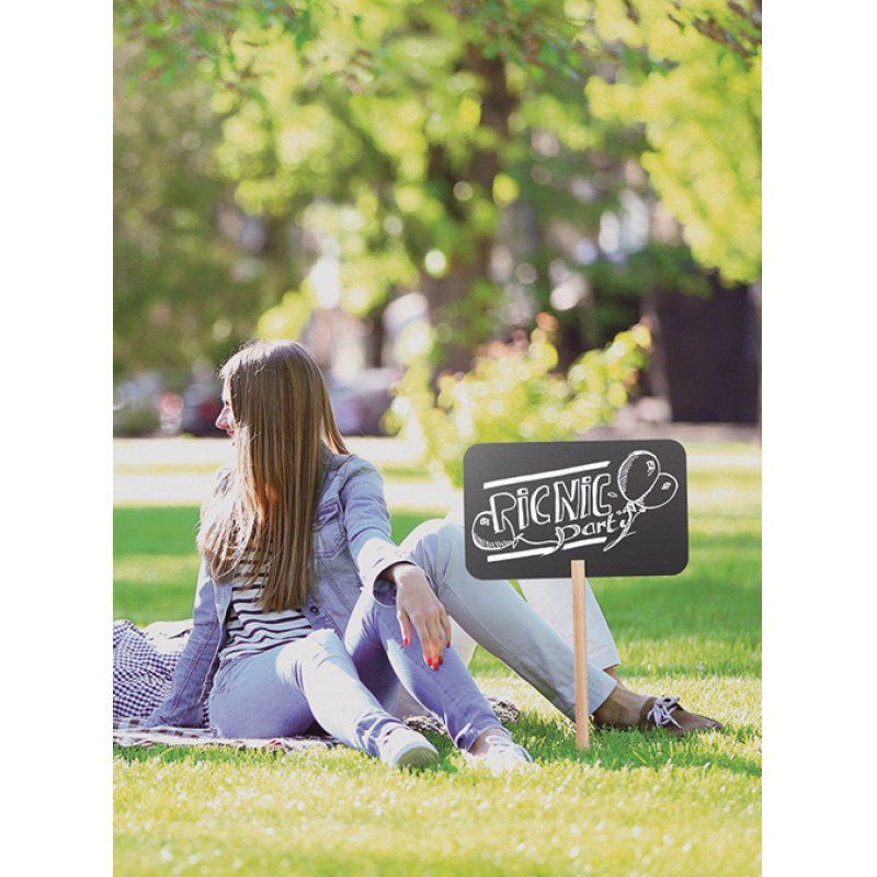 Securit FBS-RECTANGLE chalk board Black Melamine, Pinewood, Resin, Steel