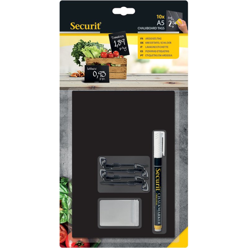 Securit TAG-A5-WT chalk marker Block Black 1 pc(s)
