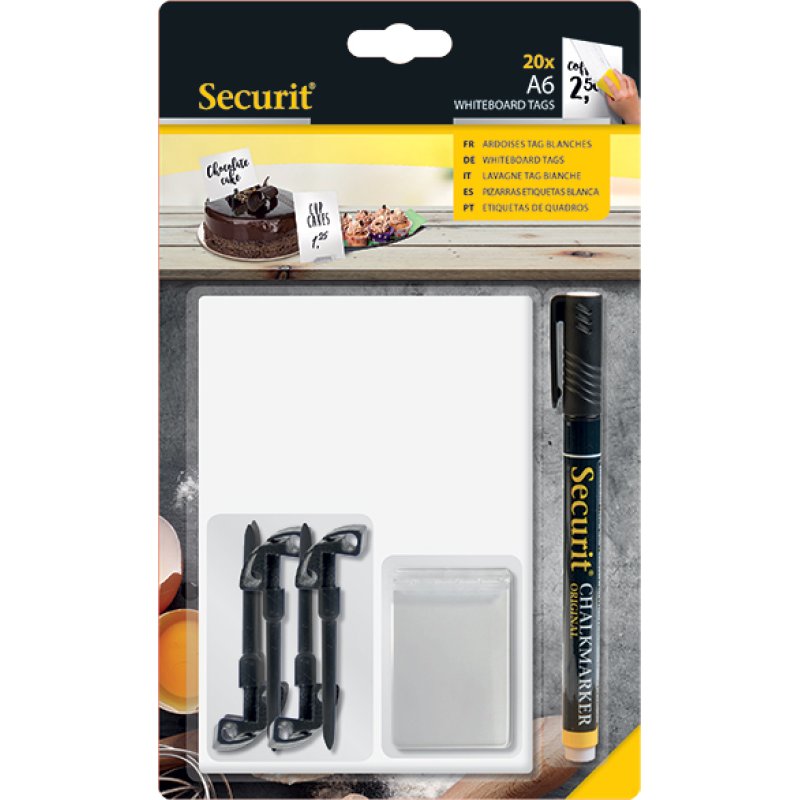 Securit Ardoise A6, noir, kit de 20