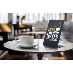 Securit Ardoise de table L-SHAPE, A6, noir