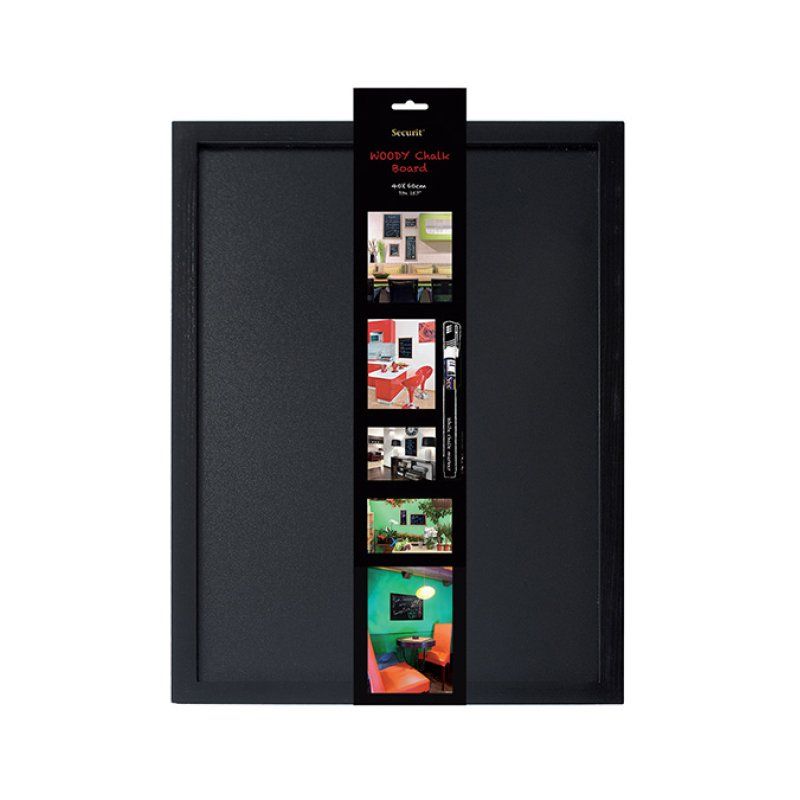 Securit WBW-BL-40-60 chalk board Black Wood
