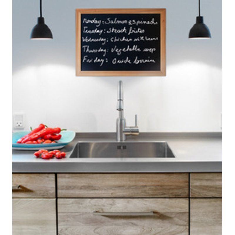 Securit Ardoise murale WOODY, avec cadre en bois, noir