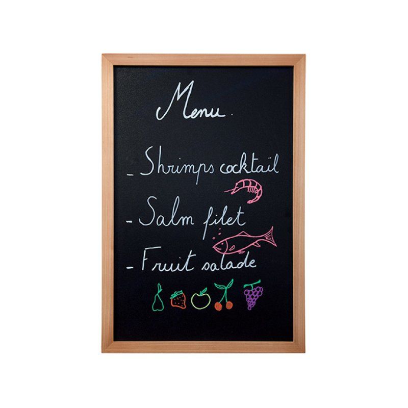 Securit WBW-TE-40-60 tableau à craie et accessoires Noir Bois