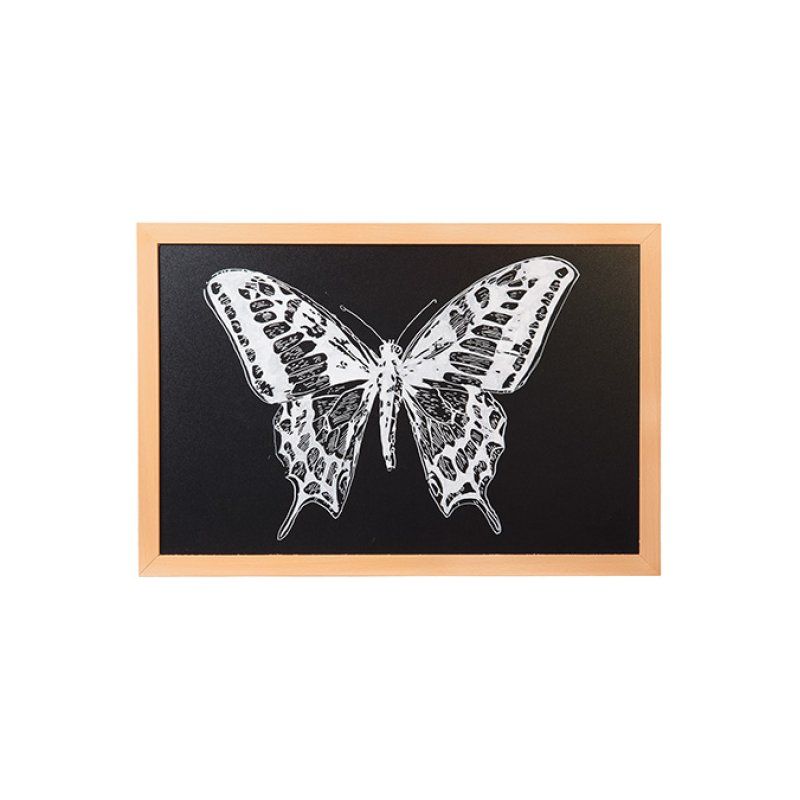 Securit WBW-TE-40-60 tableau à craie et accessoires Noir Bois