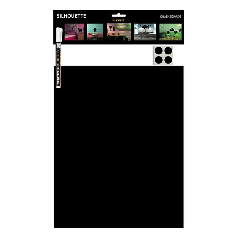 Securit FB-SQUARE tableau à craie et accessoires Noir