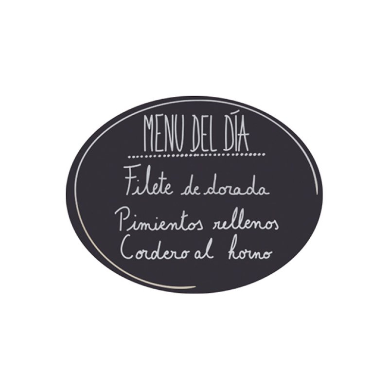 Securit FB-OVAL chalk board Black Melamine, Resin, Velcro