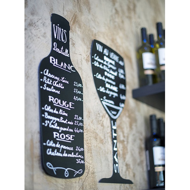 Securit FB-BOTTLE chalk board Black Melamine, Resin, Velcro