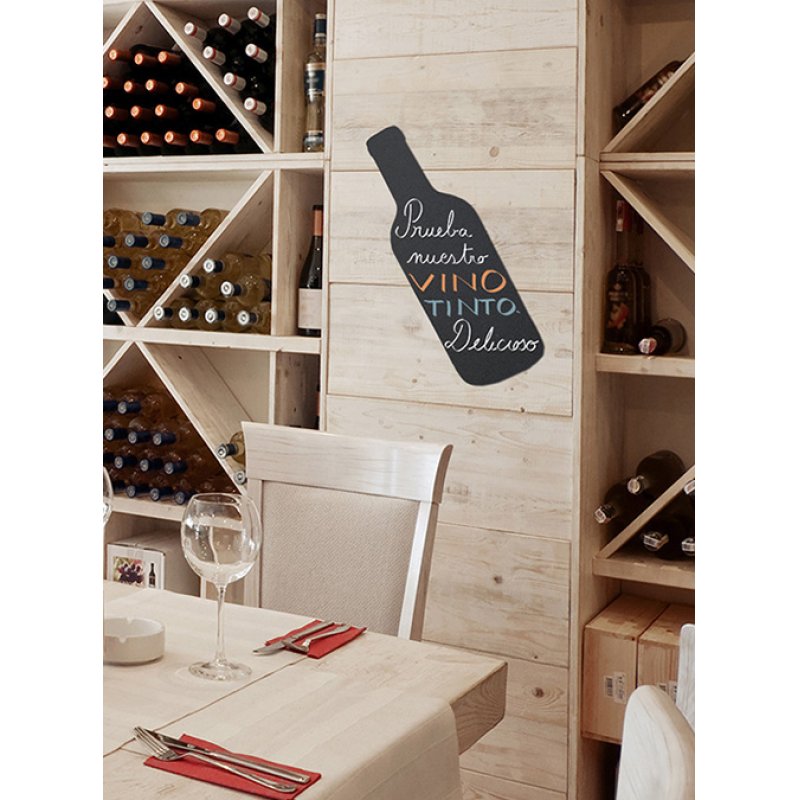 Securit FB-BOTTLE chalk board Black Melamine, Resin, Velcro