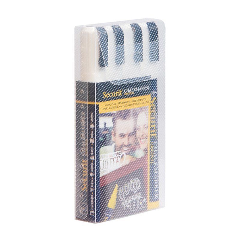 Securit SMA510-V4-WT marqueur à craie liquie Ciseau Blanc 4 pièce(s)