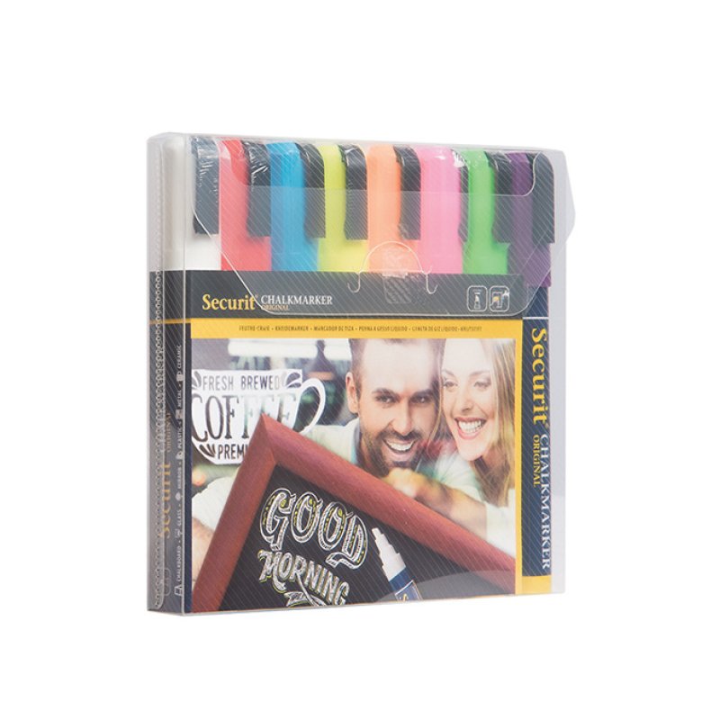 Securit SMA510-V8 chalk marker Chisel Blue, Brown, Green, Grey, Light Blue, Orange, Pink, Red, Violet, White, Yellow 8