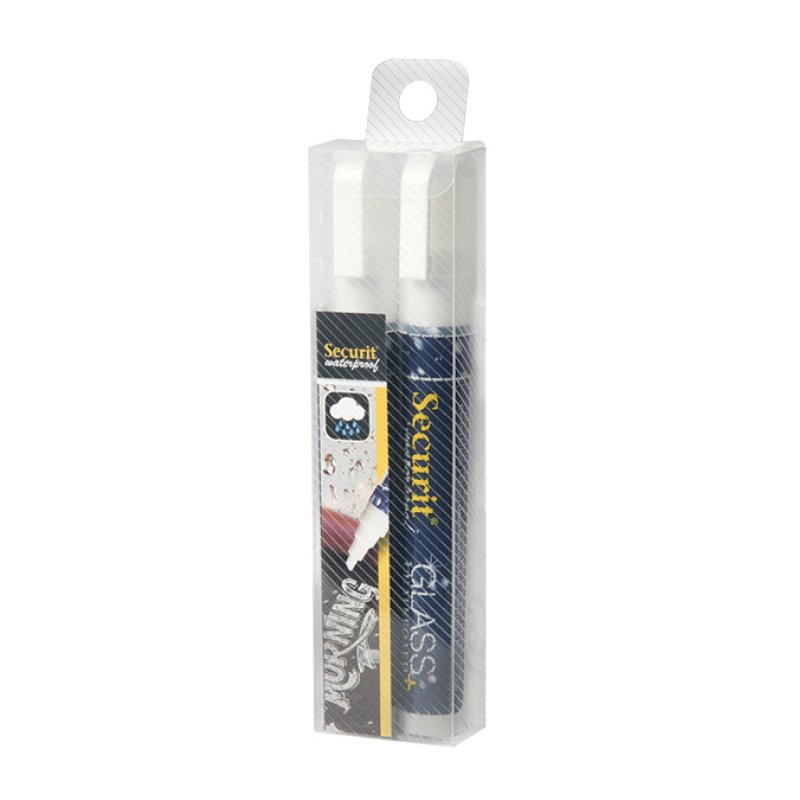 Securit SMA610-V2-WT marqueur à craie liquie Bloc Blanc 2 pièce(s)