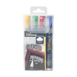 Securit Feutre-craie WATERPROOF MEDIUM, étui de 4