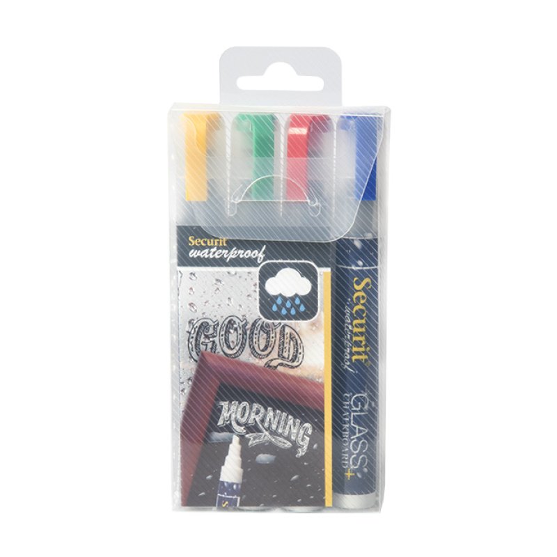 Securit SMA610-V4 chalk marker Block Blue, Green, Red, Yellow 4 pc(s)