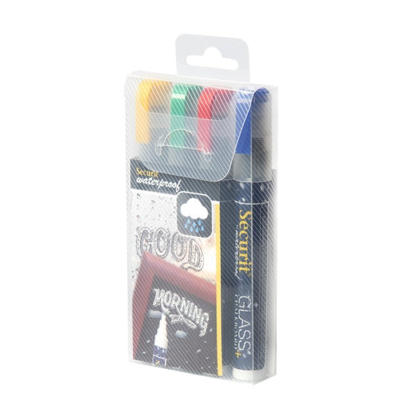 Securit SMA610-V4 chalk marker Block Blue, Green, Red, Yellow 4 pc(s)