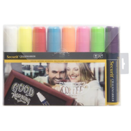 Securit Feutre-craie ORIGINAL LARGE, étui de 8, couleurs