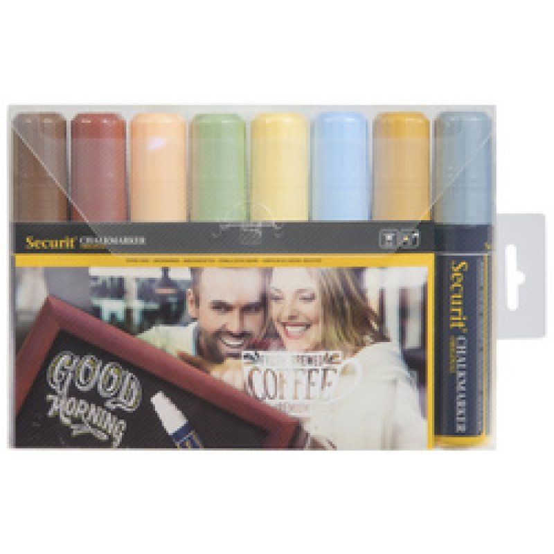 Securit Feutre-craie ORIGINAL LARGE, étui de 8, couleurs