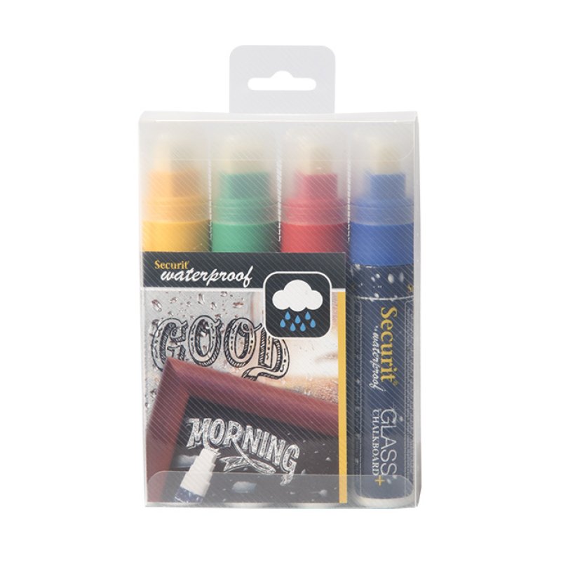Securit SMA820-V4 chalk marker Block Blue, Green, Red, Yellow 4 pc(s)