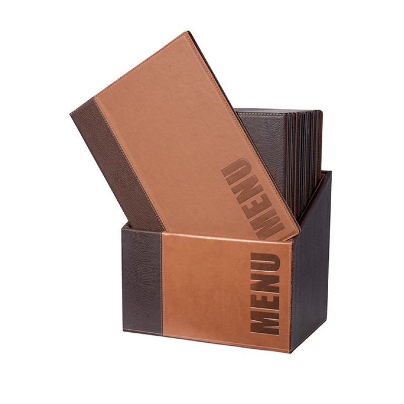 Securit Protège-menus TRENDY, A4, boîte de 20, marron clair