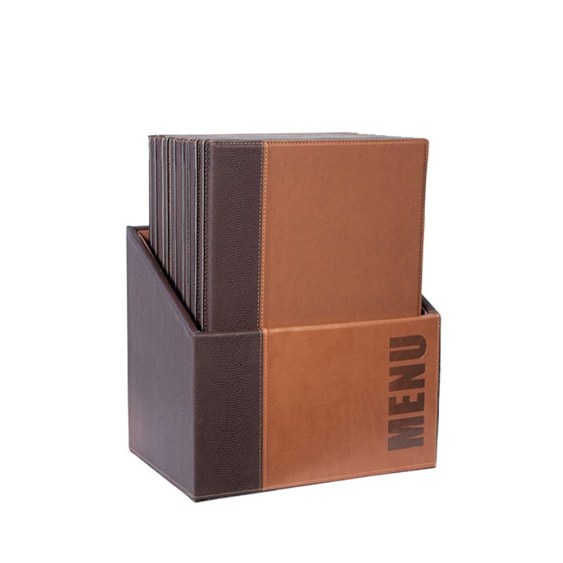 Securit Protège-menus TRENDY, A4, boîte de 20, marron clair