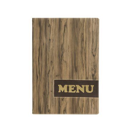 Securit Protège-menus DESIGN WOOD, A4, marron