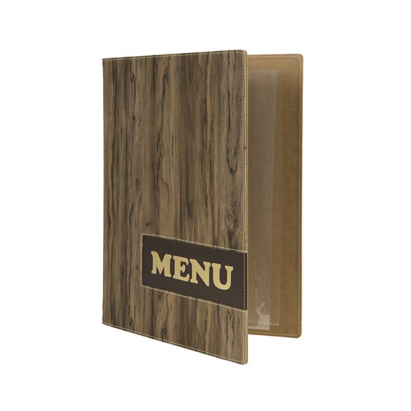 Securit MC-DRA4-WOOD A4 Elastane, Plastique PU Marron 1 pièce(s)