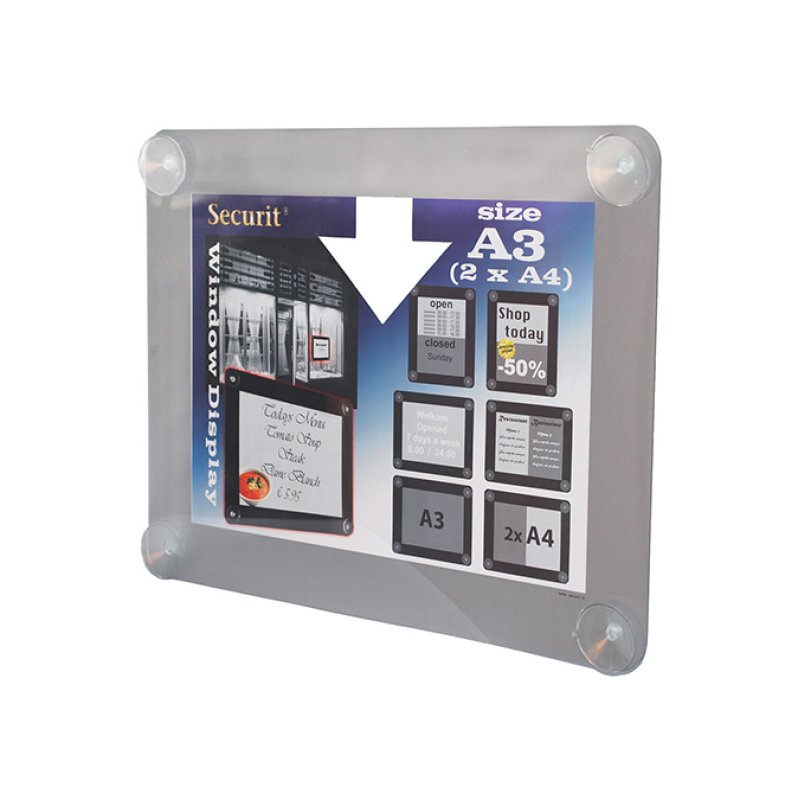 Securit Porte-affiches, A3, gris