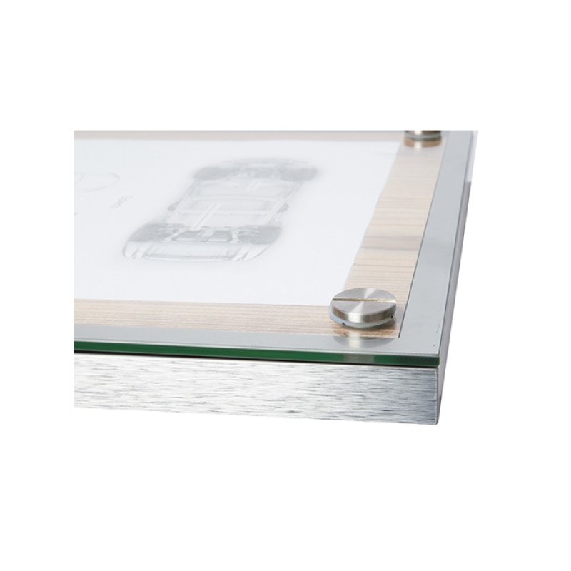 Securit MCS-A4-OAK Stand d'information Verre, Plastique, Acier inoxydable, Bois Acier satin, Bois