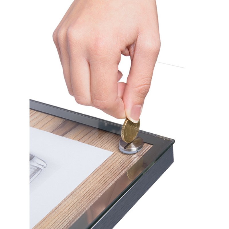 Securit MCS-A4-OAK Information stand Glass, Plastic, Stainless steel, Wood Satin steel, Wood