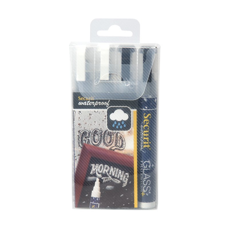 Securit SMA610-V4-BW chalk marker Block Black, White 4 pc(s)