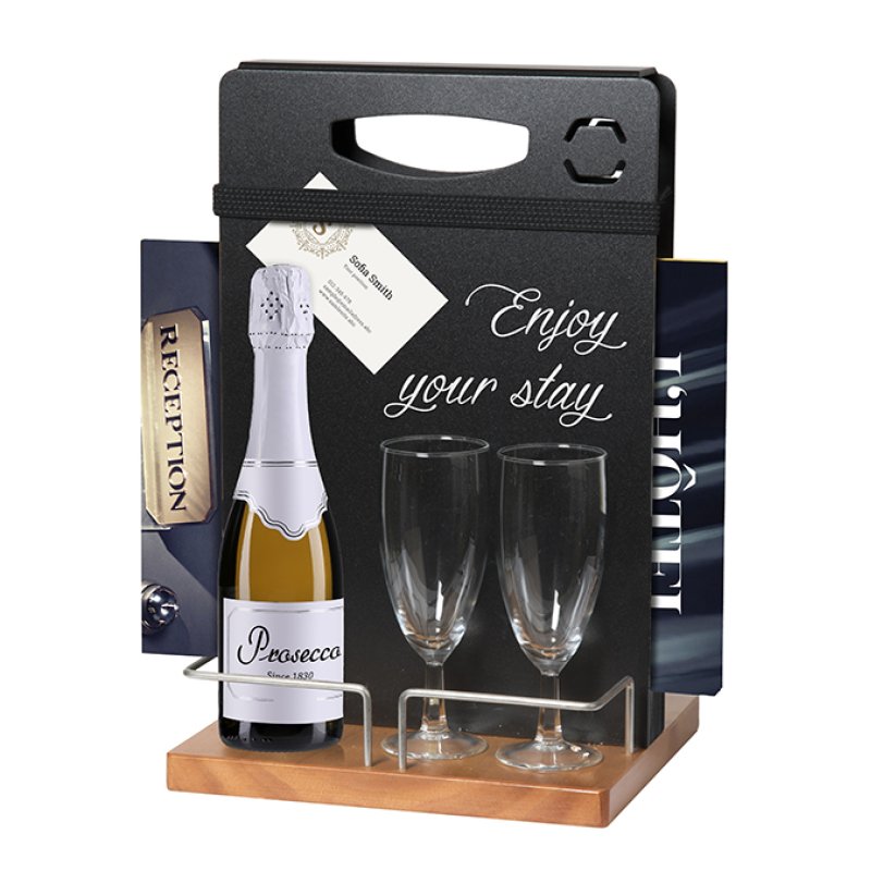 Securit Table Caddy Autonome Métal, Bois Noir, Argent