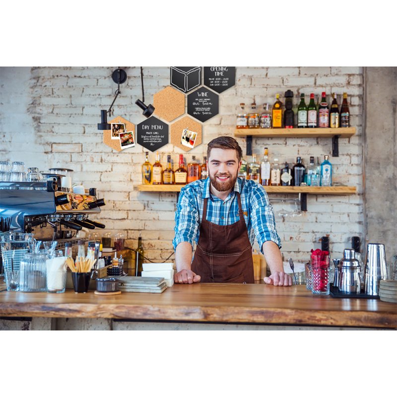 Securit Ardoise & tableau en liège SILHOUETTE "Hexagon"