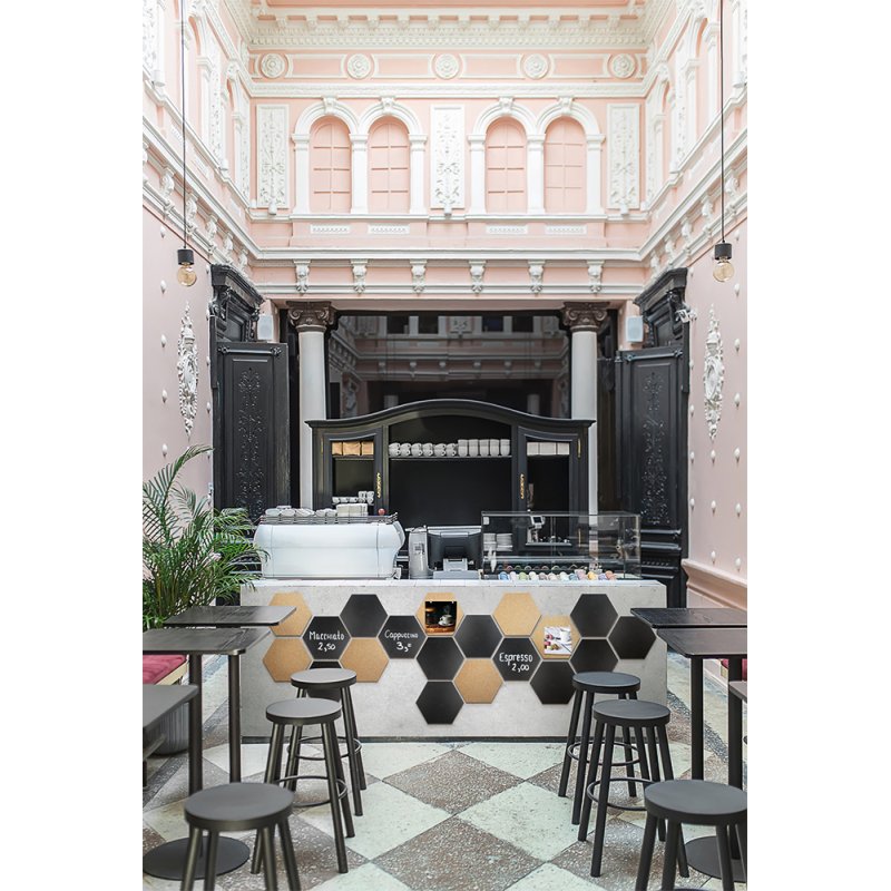 Securit FB-CB-HEX tableau d'affichage & accessoires Tableau d’affichage fixe Noir, Marron Liège, Métal