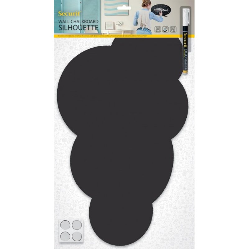 Securit FB-CLOUD tableau à craie et accessoires Noir