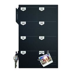 Securit FB-PLAN tableau à craie et accessoires Noir Mélamine, Résine, Velcro