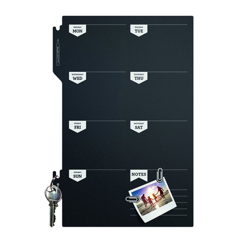 Securit FB-PLAN chalk board Black Melamine, Resin, Velcro