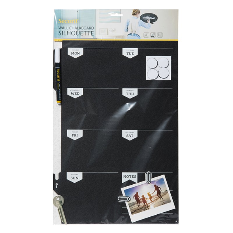 Securit FB-PLAN chalk board Black Melamine, Resin, Velcro