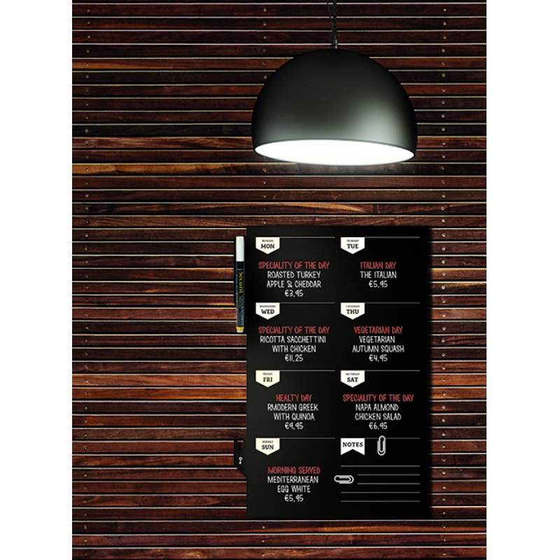 Securit FB-PLAN chalk board Black Melamine, Resin, Velcro