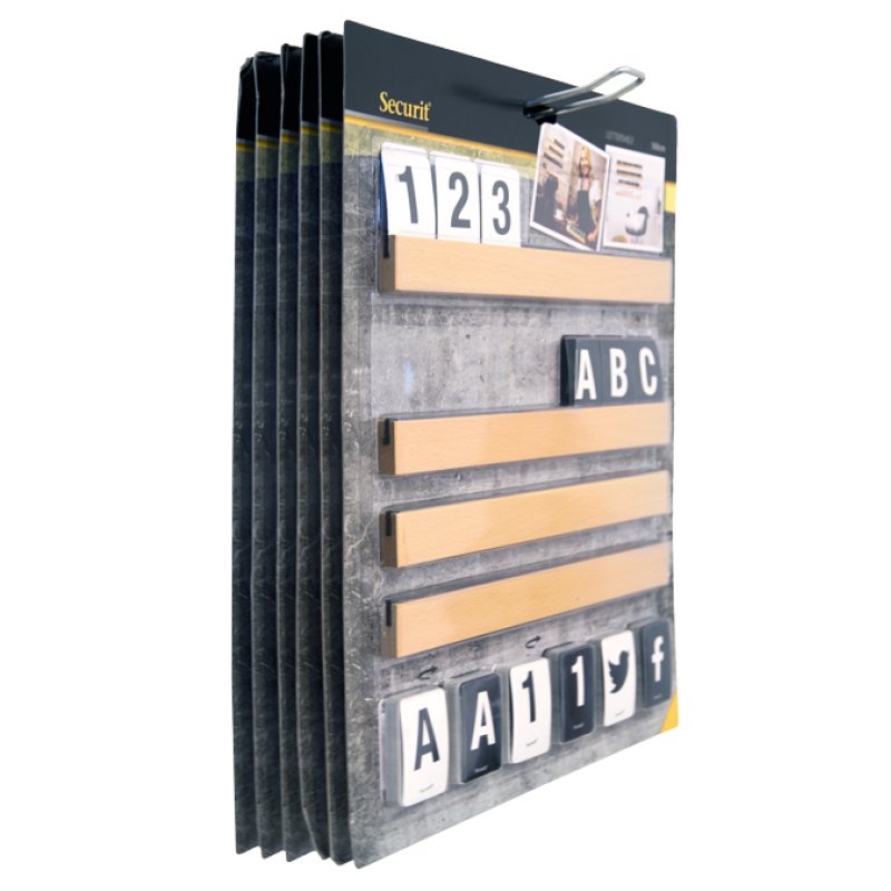 Securit LES-TE-100 letter board Teak