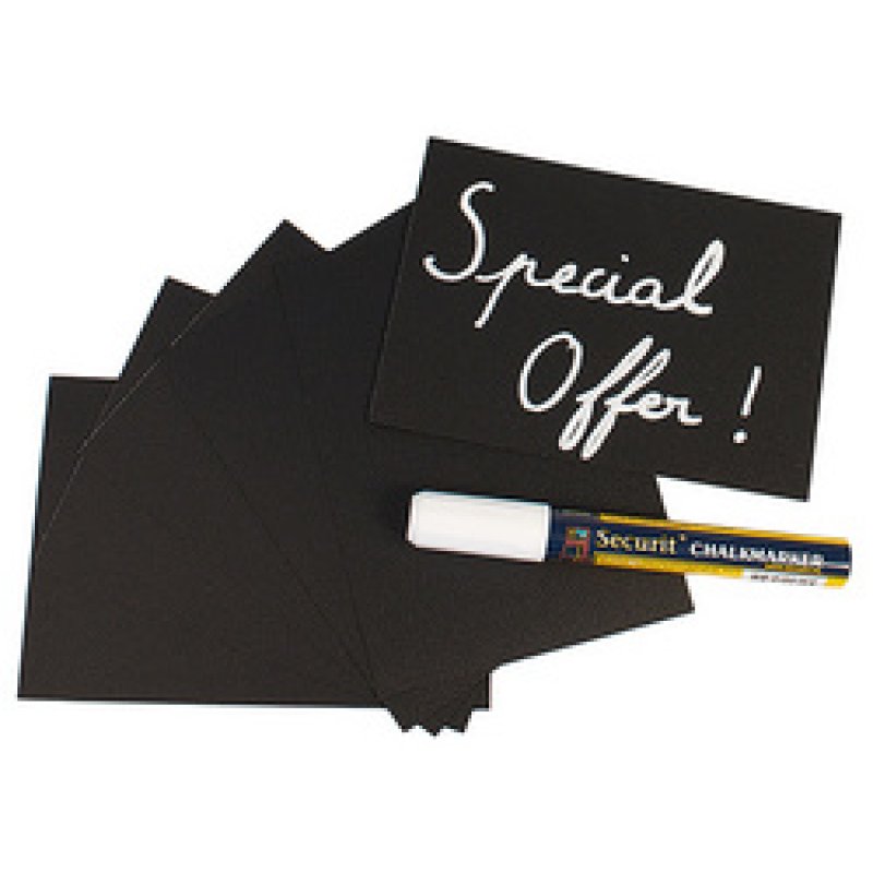 Securit Ardoise A8, blanc, kit de 20