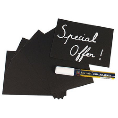 Securit Ardoise A8, blanc, kit de 20