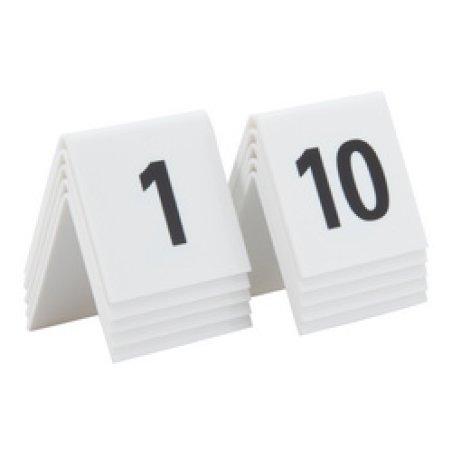 Securit Set de numéros de table 1 - 10 , blanc, acrylique