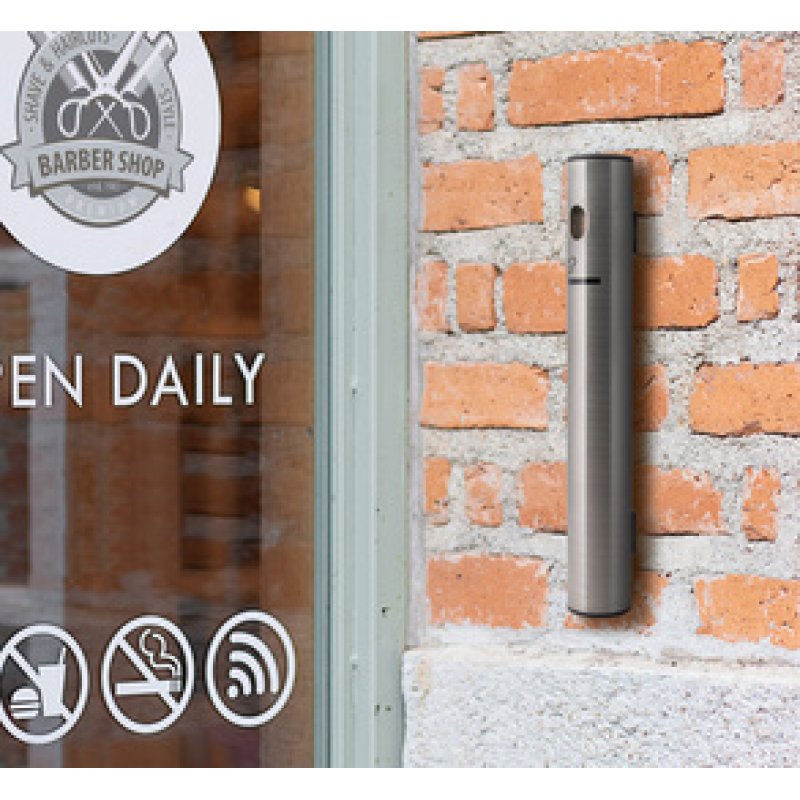 Securit Cendrier extérieur mural, acier inoxydable, argent