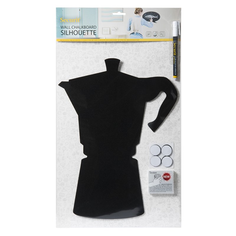 Securit Ardoise murale SILHOUETTE "Cafetière", mélamine