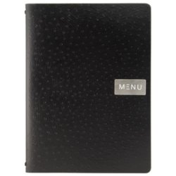 Securit Protège-menus EGO, A4, en cuir, noir