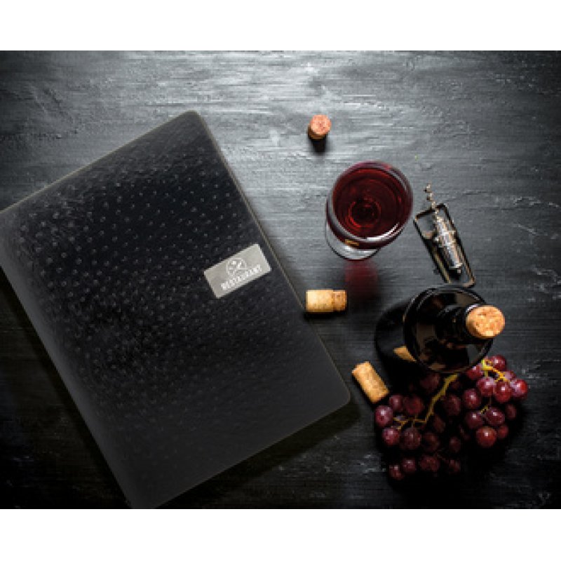 Securit Protège-menus EGO, A4, en cuir, noir