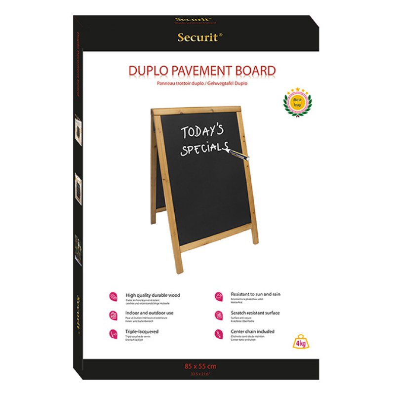 Securit SBDW-TE-85 chalk board Black Melamine, Resin, Wood